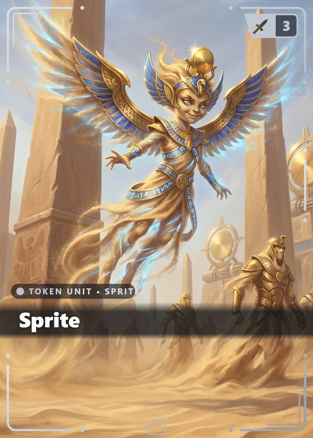 Sunken Empire Sprite token card, cinematic style